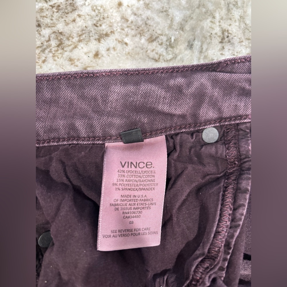 Vince Dylan Skinny Wine Red Jeans Size:27 , Womens - Picture 12 of 16